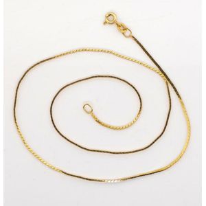 14K純金イタリアチェーン 40cm (1g) used! 14kt Italy Herringbone Chain Necklace, 40cm Length