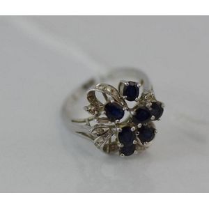 Blue Diamond White Gold Plated Ring - Rings - Jewellery