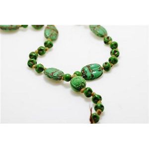 A strand of Czech glass scarab beetle beads, attributed to the&hellip;