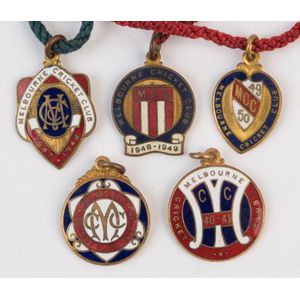 Melbourne Cricket Club, membership fobs for 1938-39, 1940-41,…