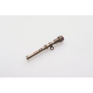 A miniature seal top telescopic pencil, bloodstone, sterling…