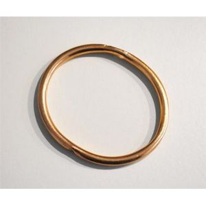 9ct Gold Two Tone 60mm Hollow Leaf Oval Bangle