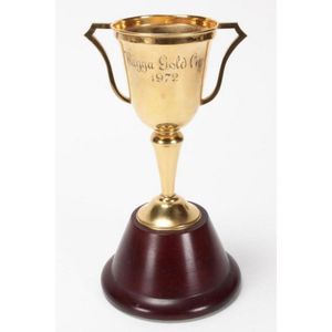 The 1972 Wagga Cup, twin handled gold cup, by and inscribed…