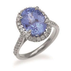 Ceylon Sapphire and Diamond Cluster Ring - Rings - Jewellery