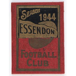 Essendon: 1944 member's season ticket, with Fixture list &…