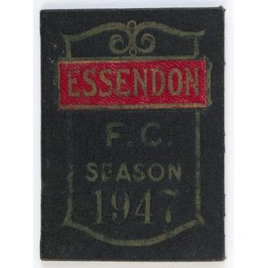 Essendon: 1947 member's season ticket, with Fixture list &…