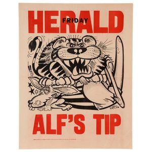 1974 Grand Final eve poster: Undated 'Alf's Tip' original Weg…