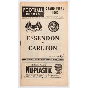 'The Football Record': 1962 Grand Final edition (Essendon V…