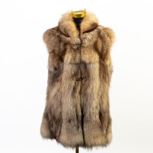 A lavish vintage fox fur vest, circa 1990s, crafted from&hellip;