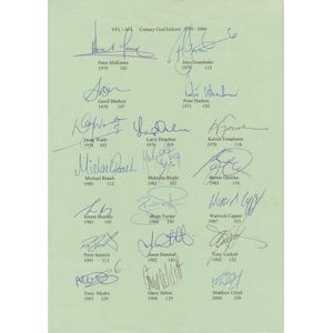 VFL/AFL century Goal Kickers 1970-2000', team sheet with 19…