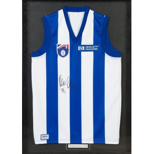 Wayne Carey, signature on North Melbourne jumper, window…