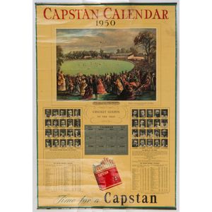 1950 Capstan 'Giants of the Past' cricket Calender:…