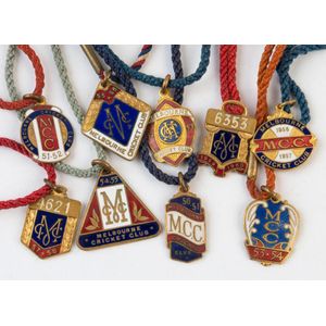 Melbourne Cricket Club, membership fobs for 1950-51, 1951-52,…