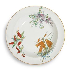 A Wedgwood 'Australian Flora' creamware soup plate; early 1880s;&hellip;