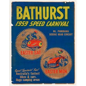 'Bathurst, 1959 Speed carnival, Mt Panorama scenic Road Circuit,…