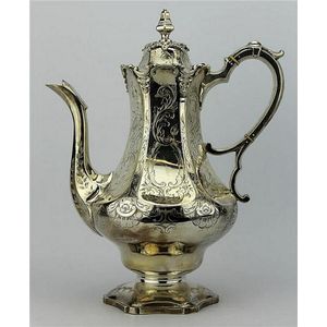 Victorian Scottish Silver Coffee Pot with Floral Swags - Tea & Coffee ...