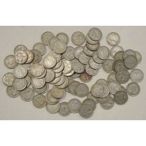 Eighty six Australian six pence coins silver coins 1960-1963