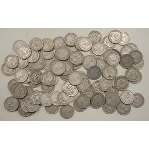 One hundred Australian shillings silver coins 1952-1959