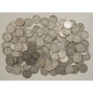 One hundred and twenty Australian shillings silver coins…
