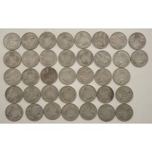 Thirty seven Australian florins silver coins 1946-1947