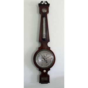 A late George III mahogany barometer / thermometer, John…