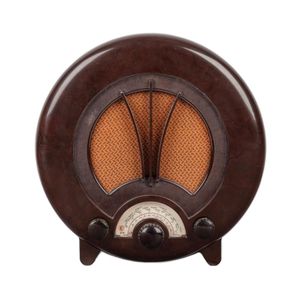 Ekco vintage Art Deco brown Bakelite circular mantle radio, 36.&hellip;