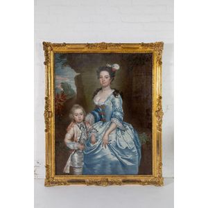 English school, 18th century portrait of Mrs Lewis and Son, oil…