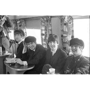 Eva Bowen, the Beatles seated on their way to Washington by…