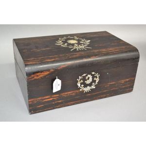 Antique English 19th century coromandel writing box, fitted…