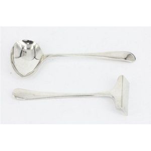A sterling silver baby feeding set, comprising the spoon and…