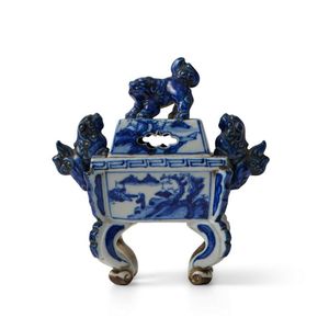 A Japanese blue and white censer, by Takahashi Dohachi IV…