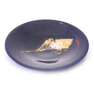 Greg Daly, dark blue and gold platter, 31 cm wide