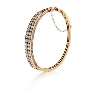 Pavé Diamond Monogram Spring Bangle