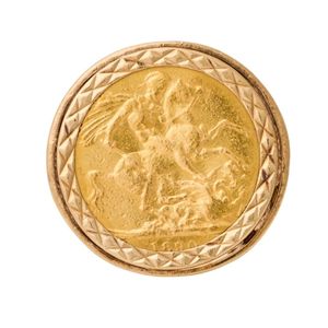 9ct / 22ct yellow gold Sovereign coin ring. A vintage 9ct&hellip;