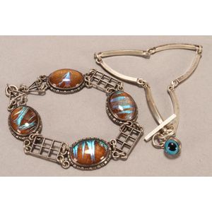 Two sterling silver bracelets, one marked sterling silver&hellip;