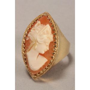 Victorian Trading Co Three Graces Hand Carved Italian Cameo Sterling Ring Size 5