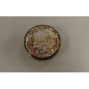 Gilded silver & enamelled patch box with boating scene, circa…