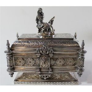 An Elkington & Co. silver plated electrotype casket, Birmingham…