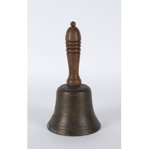 19th Century Bronze School Bell with Timber Handle - Bronze and ormolu ...