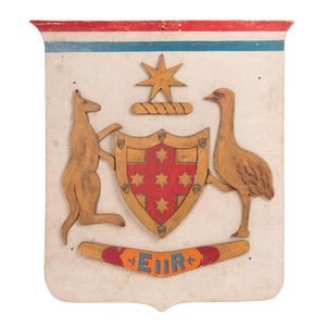 Australian coat of arms with Queen Elizabeth II cipher, circa…