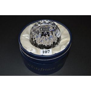 Whitefriars full lead cut crystal millefiori paperweight, boxed