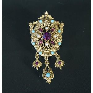 antique and vintage gem set brooch with seed pearls - price guide and ...