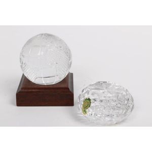 Paperweights. Two by Waterford inc: globe of the world on…