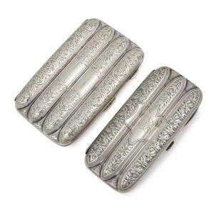 Two Edwardian sterling silver cigar cases, Thomas Bishton and…