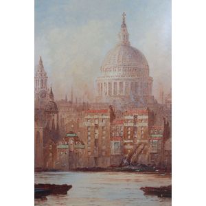 Fred E.J. Goff, 'St Paul's from Bankside' watercolour, signed…