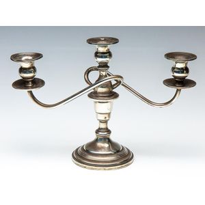 Silver candle holder with handle 5 cm height