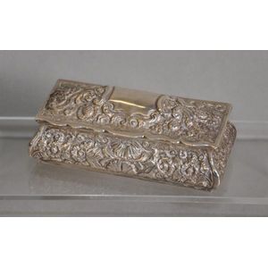 Ornate continental silver trinket box with in relief floral… - Boxes ...