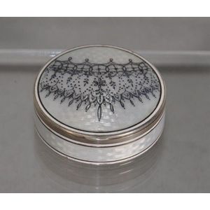 Sterling silver and enamel trinket box with crown decoration,…
