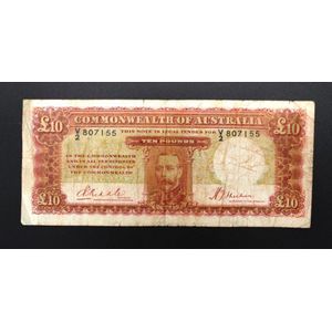 Australian Riddle Sheehan V2 £10 banknote 807155