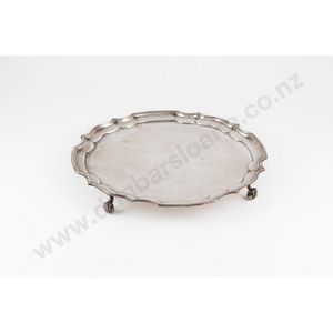 Queen Elizabeth II sterling silver salver, plain shaped…